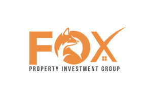 Logo FOX Property Investment Group – pomarańczowy napis z sylwetką lisa
